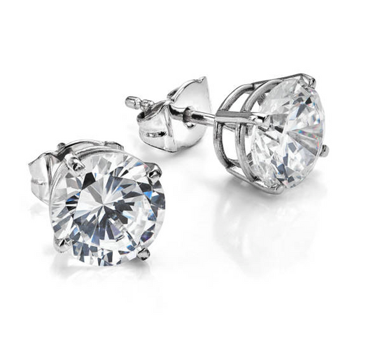 Round 4 Prong Lab-Diamond Stud Earrings